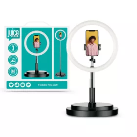   Juice összecsukható Selfie LED körlámpa állvánnyal, telefontartóval - Juice     Social Foldable Ring Selfie Light Stand - fekete