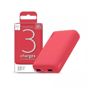   Univerzális hordozható, asztali akkumulátor töltő - Juice ECO 3 Power Bank -    2xUSB +Type-C - 10.000 mAh - piros
