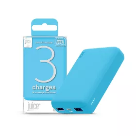   Univerzális hordozható, asztali akkumulátor töltő - Juice ECO 3 Power Bank -    2xUSB +Type-C - 10.000 mAh - világos kék