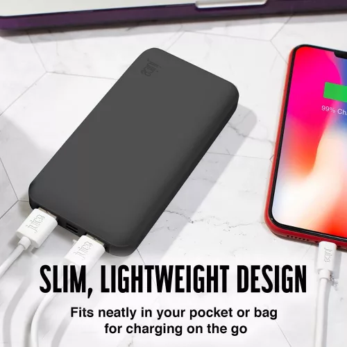 Univerzális hordozható, asztali akkumulátor töltő - Juice ECO 3 Power Bank -    2xUSB + Type-C - 10.000 mAh - fekete