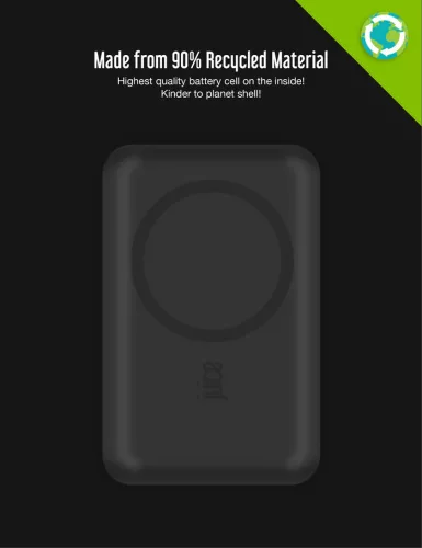 Univerzális hordozható, asztali akkumulátor töltő - Juice ECO 3 MagTec Power    Bank - USB + Type-C - 10.000 mAh - fekete