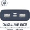 Univerzális hordozható, asztali akkumulátor töltő - Juice ECO 3 Power Bank -    2xUSB +Type-C - 10.000 mAh - sötétkék