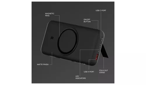 Univerzális hordozható, asztali akkumulátor töltő - Juice ECO 7 MagTec Power Bank - USB + Type-C - 20.000 mAh - fekete