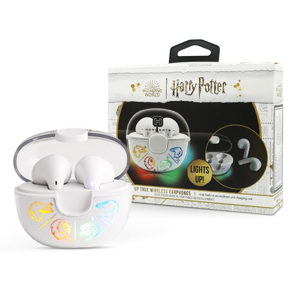 Harry Potter TWS Bluetooth sztereó headset v5.0 + töltőtok - Harry Potter       Hogwarts True Wireless Earphones with Charging Case - fehér