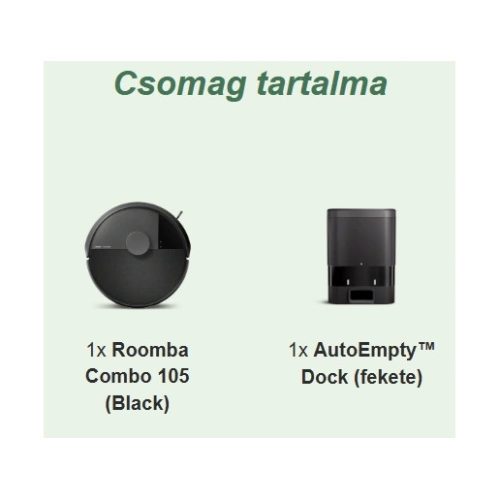 Irobot ROOMBA 105 COMBO + AUTOEMPTY DOCK BLACK robotporszívó