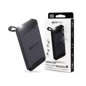   Univerzális hordozható, asztali akkumulátor töltő - Boompods Powerboom-X Power Bank - USB + Type-C + PD + QC3.0 - 10.000 mAh - szürke