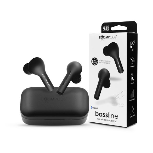 Boompods TWS Bluetooth sztereó headset v5.0 + töltőtok - Boompods TWS with Charging Case - fekete