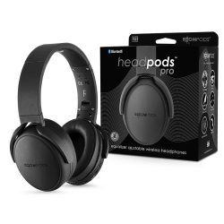   Boompods Wireless Bluetooth sztereó fejhallgató beépített mikrofonnal - Boompods Headpods Pro Wireless Headphones - fekete