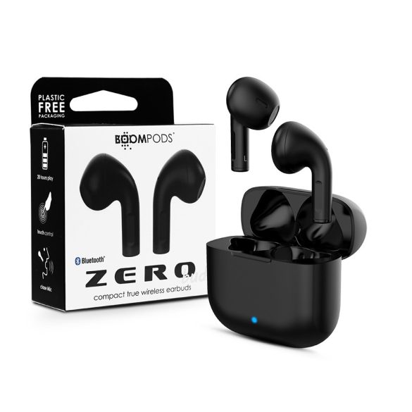 Boompods TWS Bluetooth sztereó headset v5.0 + töltőtok - Boompods Zero Buds TWS with Charging Case - fekete