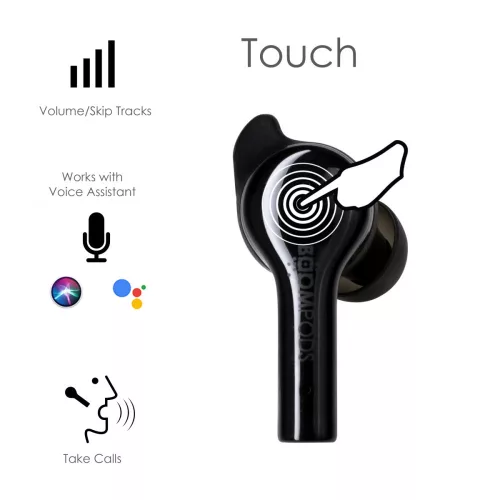 Boompods TWS Bluetooth sztereó headset v5.0 + töltőtok - Boompods Bassline Go TWS with Charging Case - fekete