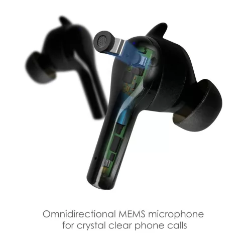 Boompods TWS Bluetooth sztereó headset v5.0 + töltőtok - Boompods Bassline Go TWS with Charging Case - fekete