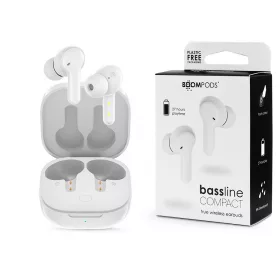   Boompods TWS Bluetooth sztereó headset v5.0 + töltőtok - Boompods Bassline Compact TWS with Charging Case - fehér