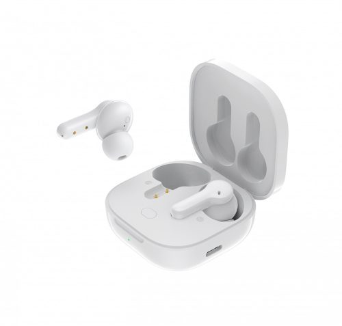 Boompods TWS Bluetooth sztereó headset v5.0 + töltőtok - Boompods Bassline Compact TWS with Charging Case - fehér