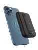 Univerzális hordozható, asztali akkumulátor töltő - Boompods MagClix PowerBank - Magnetic Wireless Charging + Type-C - 5000 mAh - fekete