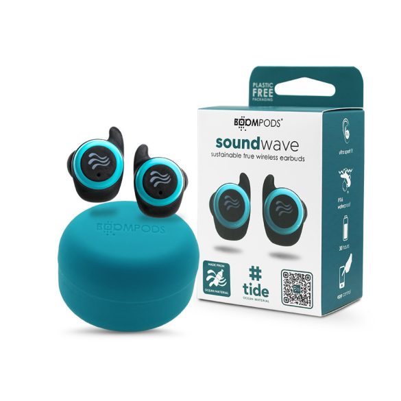 Boompods TWS Bluetooth sztereó headset v5.3 + töltőtok - Boompods Soundwave Ocean TWS with Charging Case - kék