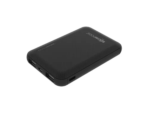 Univerzális hordozható, asztali akkumulátor töltő - Boompods Obi PowerBank - 2xUSB + Type-C + micro USB - 5000 mAh - fekete
