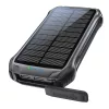 Univerzális hordozható, asztali akkumulátor töltő - Boompods Neutron Solar PowerBank - 2xUSB + Type-C - 10.000 mAh - fekete