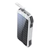 Univerzális hordozható, asztali akkumulátor töltő - Boompods Neutron Solar PowerBank - 2xUSB + Type-C - 10.000 mAh - fehér