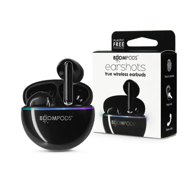 Boompods TWS Bluetooth sztereó headset v5.3 + töltőtok - Boompods EarShots TWS with Charging Case - fekete