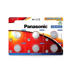 Panasonic CR2025 lithium gombelem - 3V - 6 db/csomag