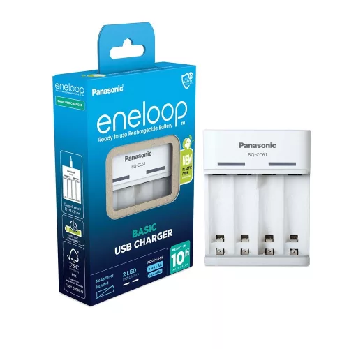 eneloop BQ-CC61USB AA/AAA akkumulátorok töltésére USB csatlakozás