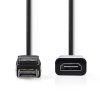 Nedis CCGB37150BK02 displayport - hdmi kábel 0,2 m
