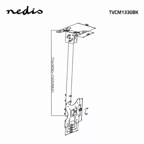 Nedis TVCM1330BK mennyezeti tv-tartókonzol