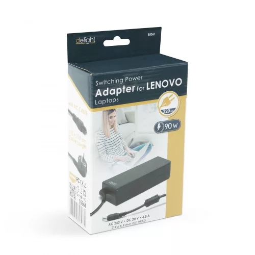 DeLight Laptop adapter - Lenovo 90W / 20V / 4.5A (55361)