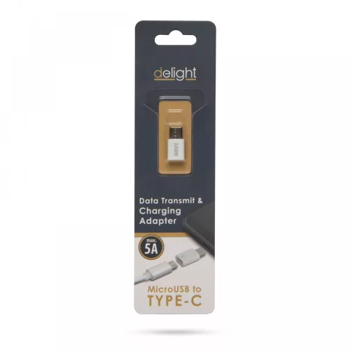 DeLight microUSB - Type C átalakító adapter (55448C)