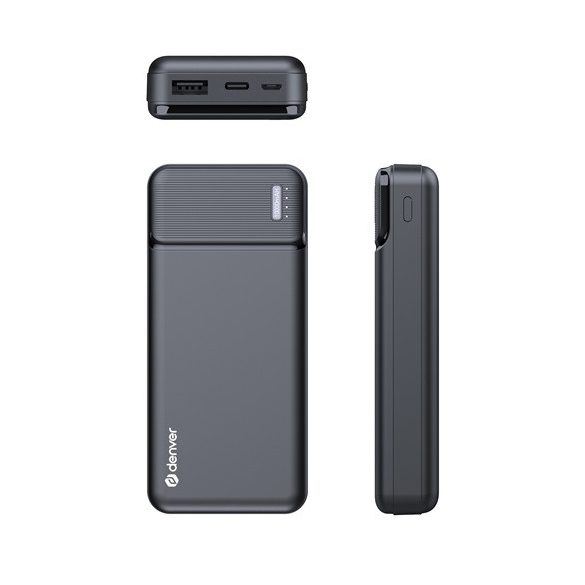 DENVER PBS-10007 10000 mAh Micro USB vagy USB-C powerbank - fekete