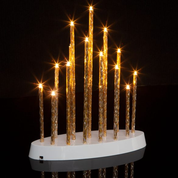 Family Pound Karácsonyi LED gyertya dekoráció - 16 LED - melegfehér - 3 x AA (58040A)