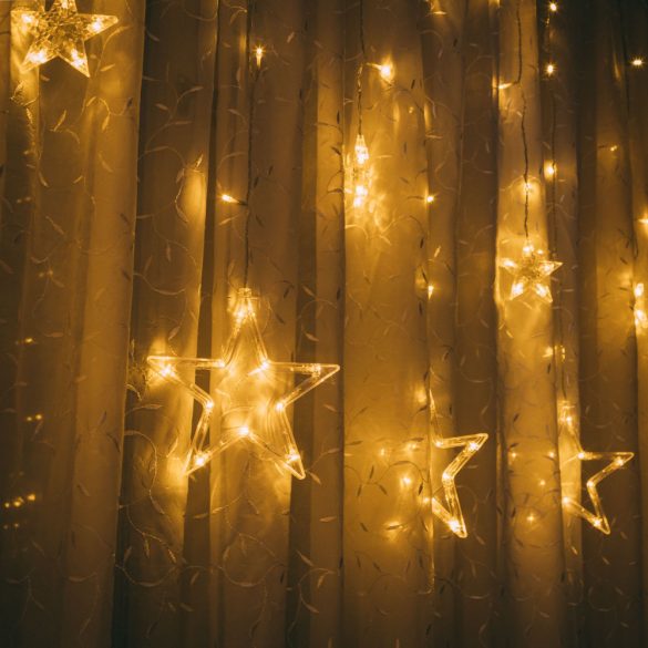 Family Pound Karácsonyi LED fényfüzér - csillagok - melegfehér - 6 nagy, 6 kicsi - 3 x 1 m (58042B)