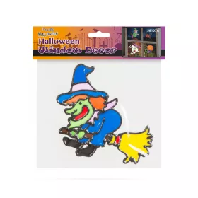 Halloween-i ablakdekor - színes boszorkány (58107A)