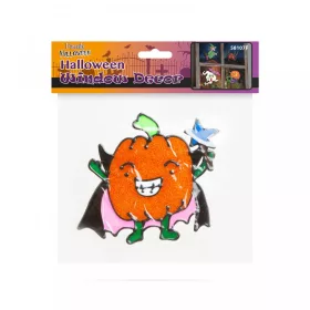 Halloween-i ablakdekor - Csillámos, színes tök (58107F)