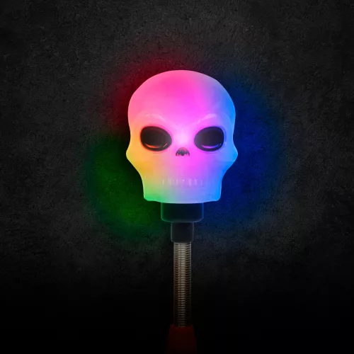 Halloween-i LED lámpa - rugós koponya - elemes (58112C)