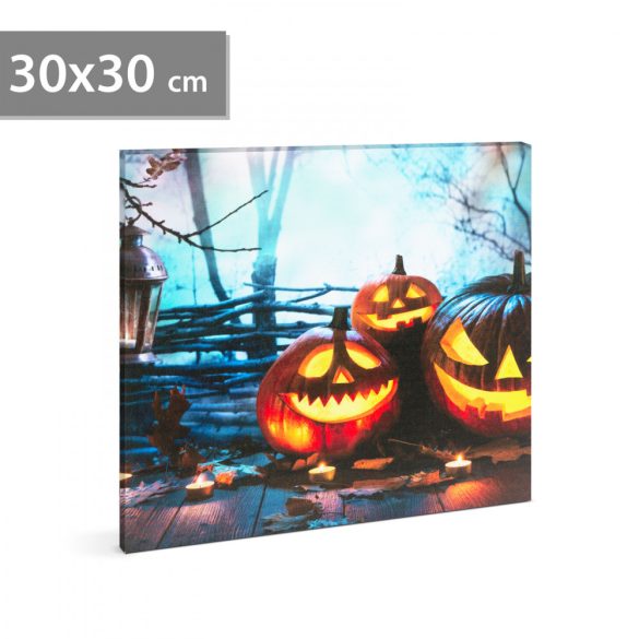 Halloween-i LED-es hangulatkép - fali akasztóval, 2 x AA, 30 x 30 cm (58401)