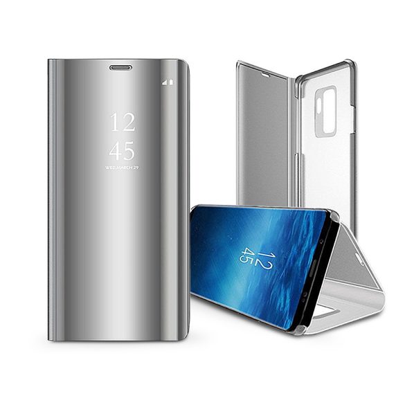 Smart Clear View oldalra nyíló flipes tok - Samsung SM-S911 Galaxy S23 - ezüst