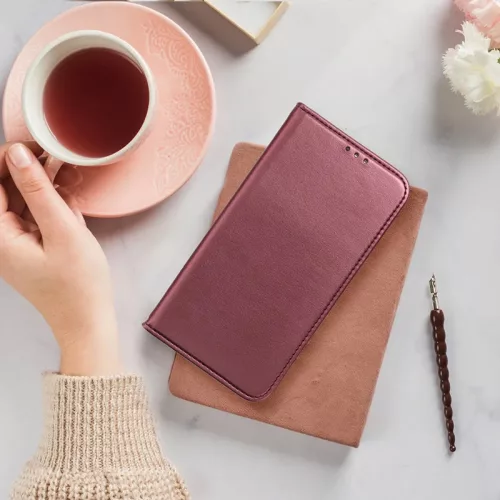 Smart Magneto Book Flip bőrtok - Xiaomi Redmi Note 12 Pro 5G/Poco X5 Pro 5G -   bordó