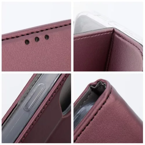 Smart Magneto Book Flip bőrtok - Xiaomi Redmi Note 12 Pro 5G/Poco X5 Pro 5G -   bordó