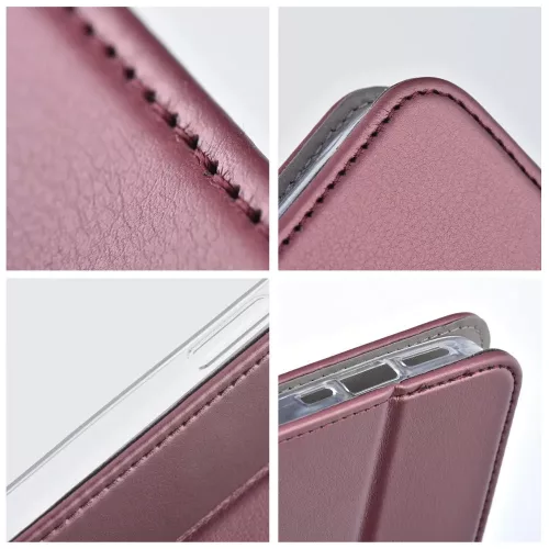 Smart Magneto Book Flip bőrtok - Xiaomi Redmi Note 12 Pro 5G/Poco X5 Pro 5G -   bordó