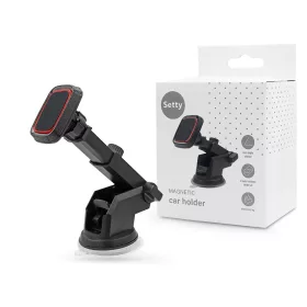   Setty univerzális műszerfalra/szélvédőre helyezhető mágneses autós tartó - Setty MUS-T3 Magnetic Car Holder - fekete