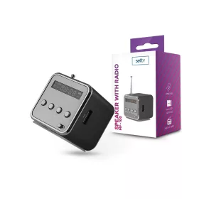  Setty mini hangszóró/FM-rádió - AUX + MicroSD kártyaolvasó + USB - Setty MF-100 Speaker with Radio - fekete