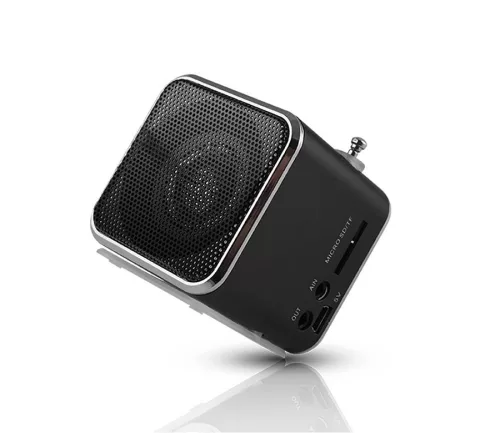 Setty mini hangszóró/FM-rádió - AUX + MicroSD kártyaolvasó + USB - Setty MF-100 Speaker with Radio - fekete