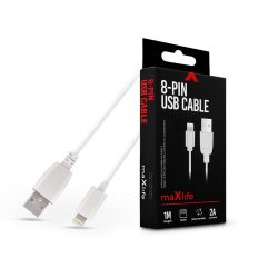   Maxlife USB - Lightning adat- és töltőkábel 1 m-es vezetékkel - Maxlife 8-PIN   USB Cable - 5V/2A - fehér