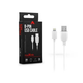  Maxlife USB - Lightning adat- és töltőkábel 3 m-es vezetékkel - Maxlife 8-PIN USB Cable - 5V/2A - fehér