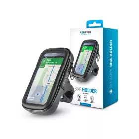   Univerzális kerékpárra szerelhető, por- és cseppálló telefontartó max. 6,5nquot, méretű készülékekhez - Forever BH-100XXL Bike Holder - fekete