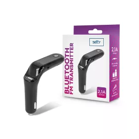   Setty Bluetooth FM-transmitter/szivargyújtó töltő - USB + microSD kártyaolvasó -Setty TFM-02 Bluetooth FM Transmitter - fekete