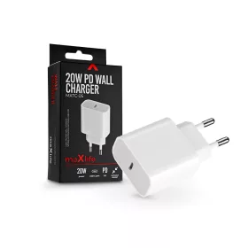   Maxlife hálózati töltő adapter Type-C bemenettel - 20W - Maxlife MXTC-05 Wall   Charger PD3.0  - fehér