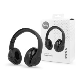   Setty Wireless Bluetooth sztereó fejhallgató beépített mikrofonnal, FM-rádióval,microSD kártyaolvasóval - Setty Bluetooth Headphones - fekete