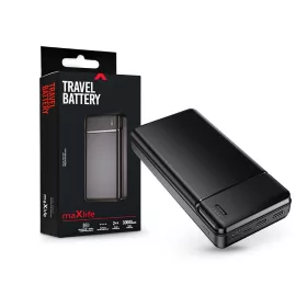   Maxlife univerzális hordozható, asztali akkumulátor töltő - Maxlife MXPB-01     Power Bank - 2xUSB + microUSB + Type-C + Lightning - 30.000 mAh - fekete